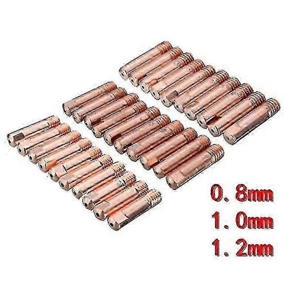 16 pcs 0.8mm Mig Welding Nozzles with Gold Tip for Welding Machine Silvergold