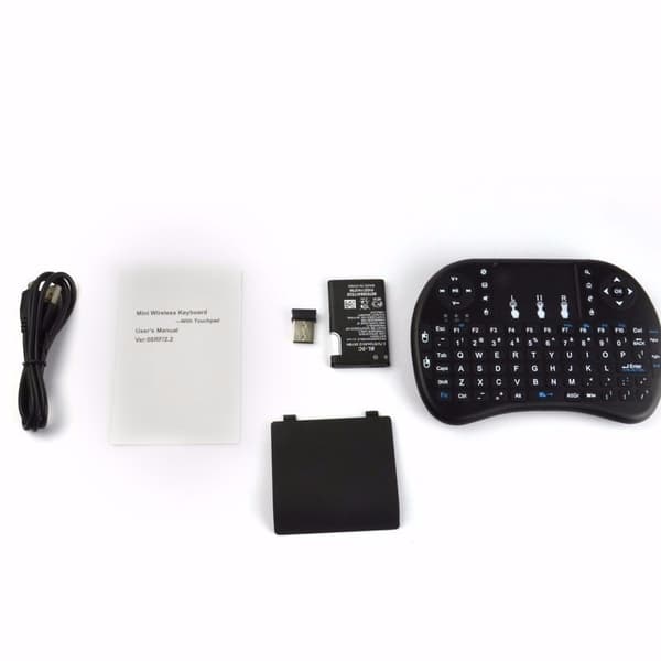Mini trådløst tastatur Flymouse 2.4G Multimedia Touchpad Touch-tastatur SORT [DB]