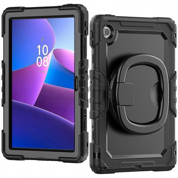Til Tab 10.1 (2025) TB-311XU TB311FU Etui med Ring Kickstand PC + Silikone Stødsikkert Tablet Cover Sort