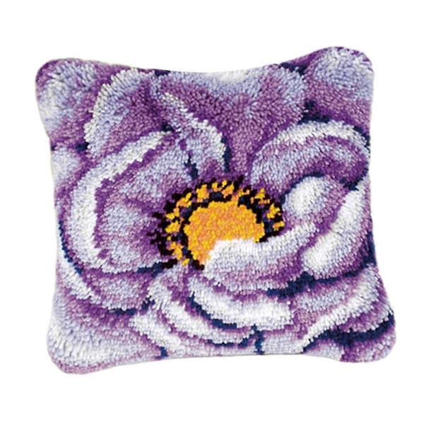 【13】Crochet Hooks Latch Hook Tool Colorful Flower Purple Flower