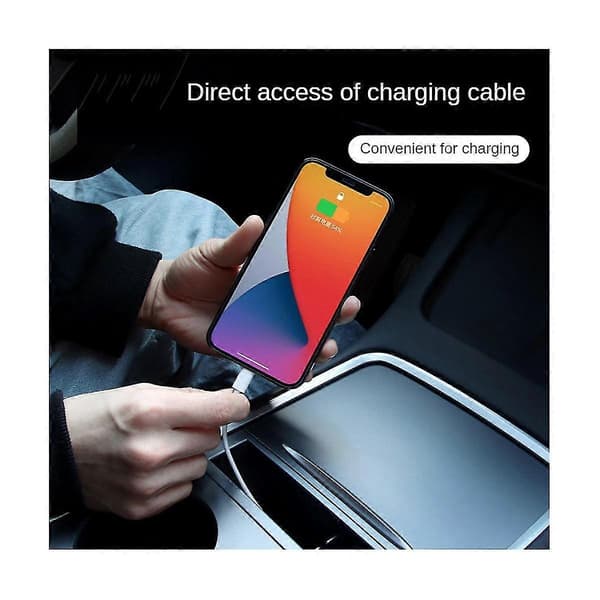 For Model Y 3 2021-2023 Tilbehør Midtkonsoll Armlene Oppbevaringsboks Kort Nøkkel Telefonlading