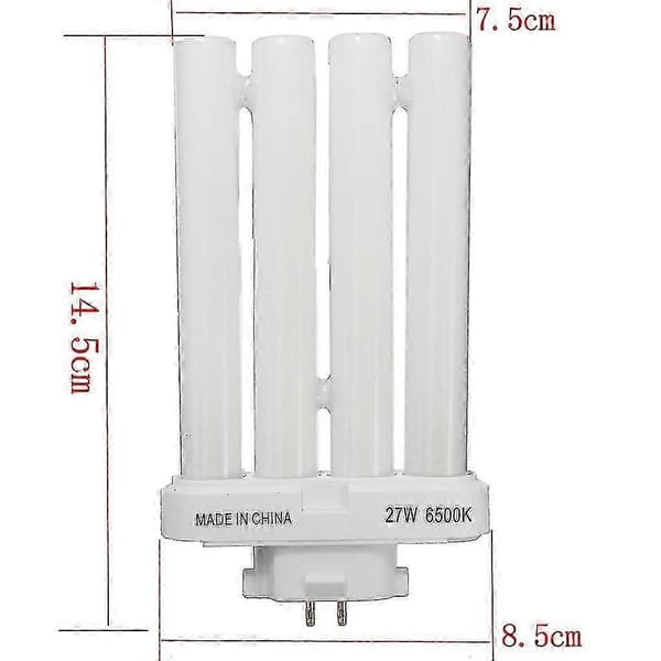 Fml 27ex-n 27w 4-pin quad-rør energisparende kompaktlysrør 6500k 4 rader lyspære [MI]