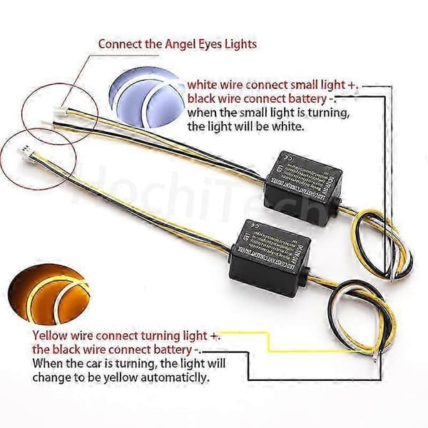 SMD Cotton Light Switchback LED Angel Eye Ring-sett for BMW E36 3-serie med Euro-frontlykter 1992-1998 biltilbehør white