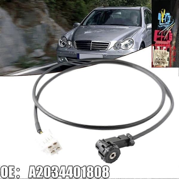 For C-Class W203 CLK W209 Aux Input Radio Cable A2034401808 AUX Auxiliary Cable Black