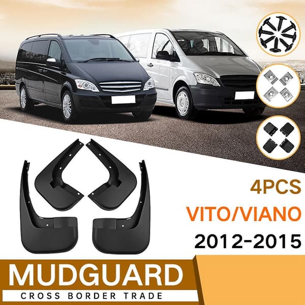 Bilskærme Viano Vito W639 2012-2015 Stænklapper Tilbehør Black