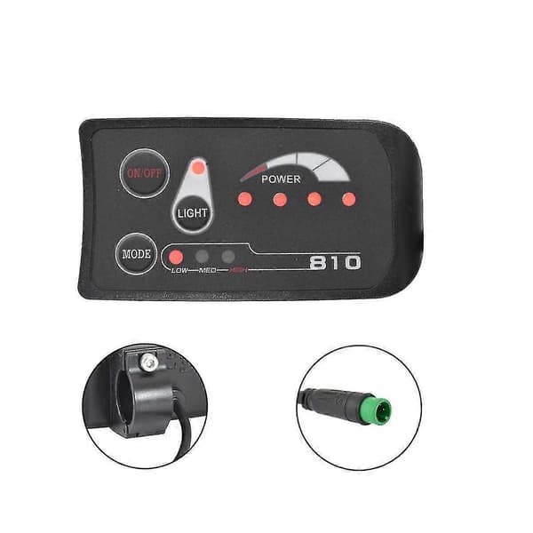 S810 E-cykelmåler 36V LED-display med 6-bens UART-forbindelse IP65 Black