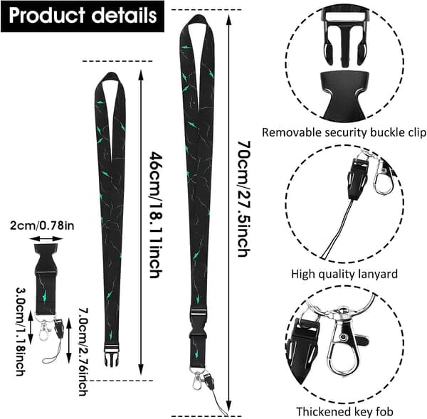 【13】3-pack Lanyard med snabbspänne, Robust Marmor Lanyard