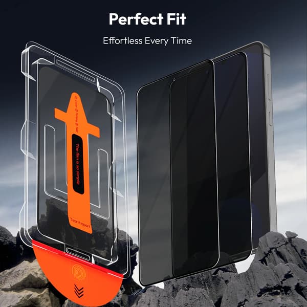 2-Pack Samsung S24 FE Privacy Screen Protector & 2-Pack Lens Protector - Tempered Glass | [Automatic Installation] - Bubble-Free