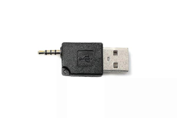 Lyd USB-adapter 2,5 mm jackplugg til 2.0 Type A-plugg AUX-kabel i svart SZRH A-S