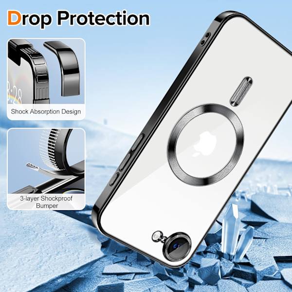 iPhone 16e Case - Metallic Case with Magnetic Compatibility, Slim Design - blue blue