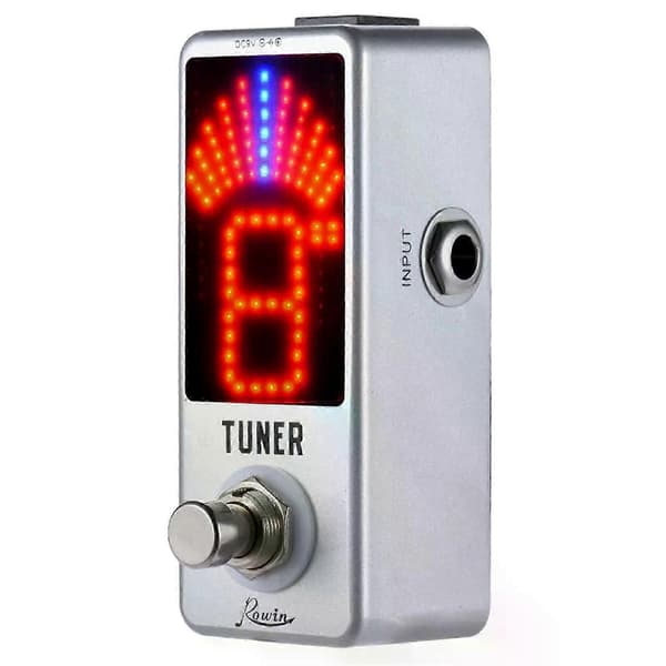 Mini kromatisk stämapparat pedal effekt LED-display True Bypass för gitarr bas