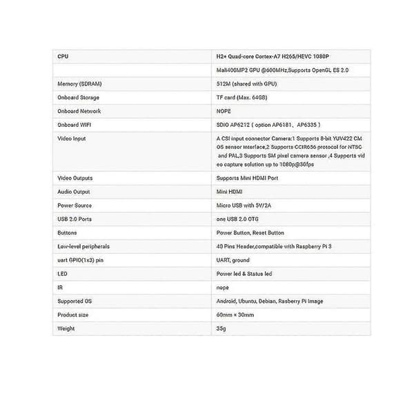 Banana Pi M2 Zero Allwinner H2+/h3 -kärna -a7 512mb Ddr 3 Sdra Wifi Bt Uart Samma storlek som Zero 2 W-dt