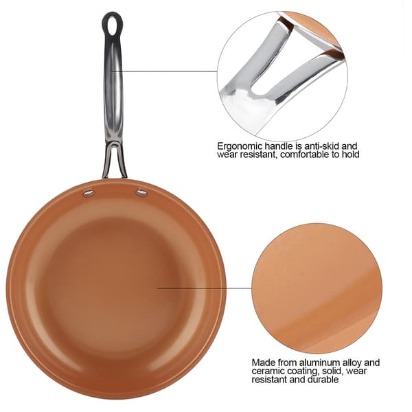 Ceramic Coating Frying Pan, Scratch-Resistant 20cm Skillet for Induction and Electric Stoves, Thermally Efficient Aluminum Cookware with Non-Stick