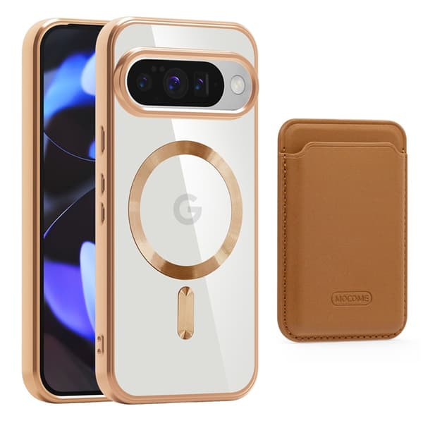 Mobile Case for Google Pixel 10/10 Pro MagSafe with Card Holder - Brown Brun 78