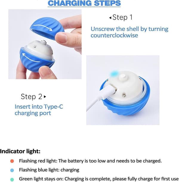 [13]Self-rolling ball for dogs, smart self-propelled ball with 2 modes and long battery life, intelligent teasing ball for cats with replaceable shell