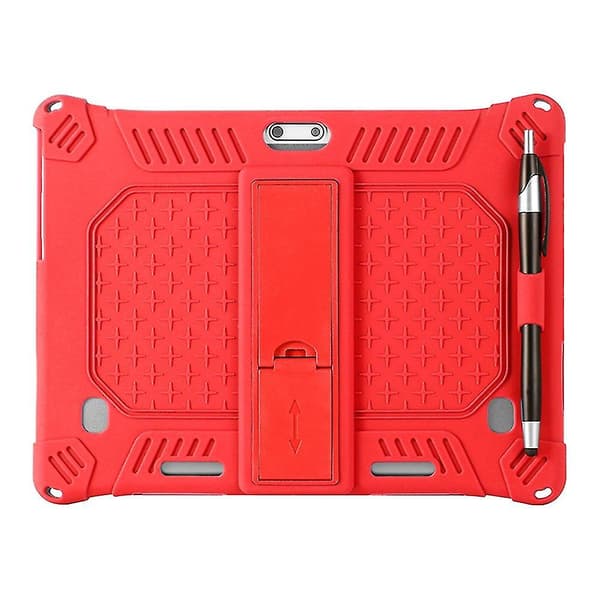Universal Stødsikkert Silikone Cover Etui kompatibelt med 10 10.1 Tommer Android Tablet Pc Fan2346 Red
