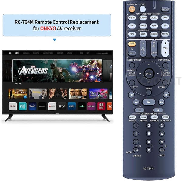 RC-764M Erstatning for Onkyo AV-mottaker TX-SR508 HT-S5300 HT-S6300