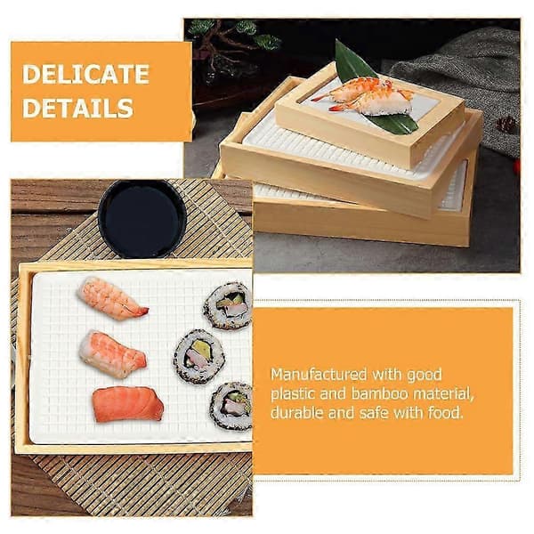 Sushi Seafood Bevar Friskhed Isplade til Madopbevaring 1 Sæt Hvid Bakke