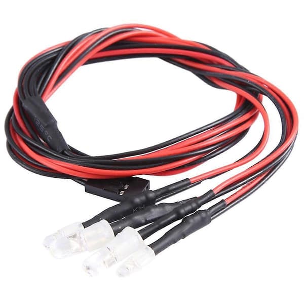 4 RC LED-lyskit for 1/10 RC bil lastebil crawler RC modell drift bil frontlys baklys, 5mm & 3mm