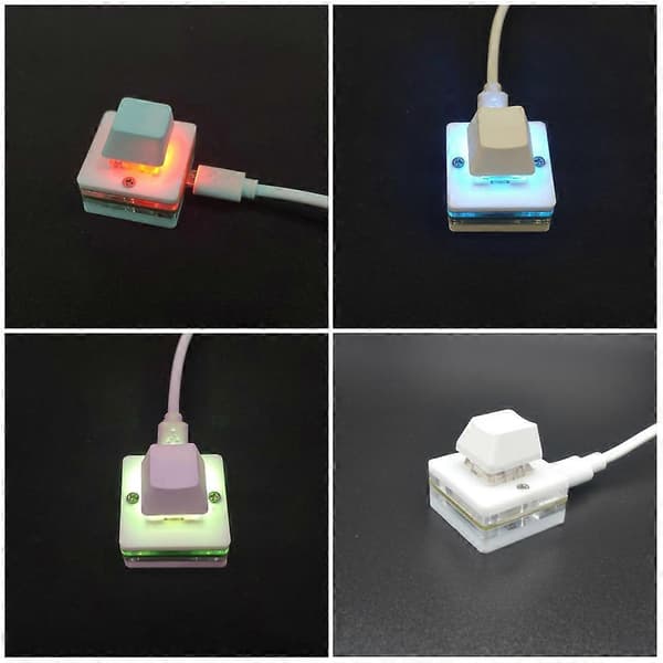 USB-knappsats med enkelknapps kopiera-klistra in programmerbar röd/grön/te-/vit brytare [DB] Red axis