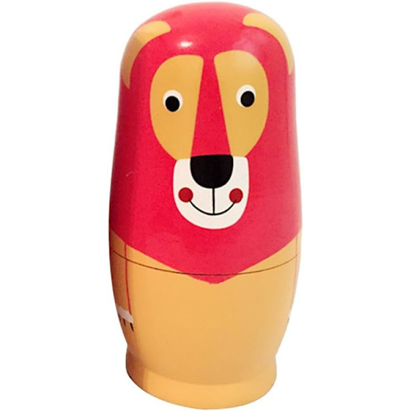 Babushka Nesting Matryoshka Trä Ryska Nesting Dockor Leksak Present i Djurform
