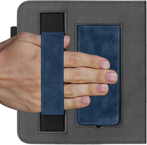 Stand Case for 7\" Kobo Libra Colour (2024), Premium PU Leather Stand Cover with Hand Strap and Auto Black