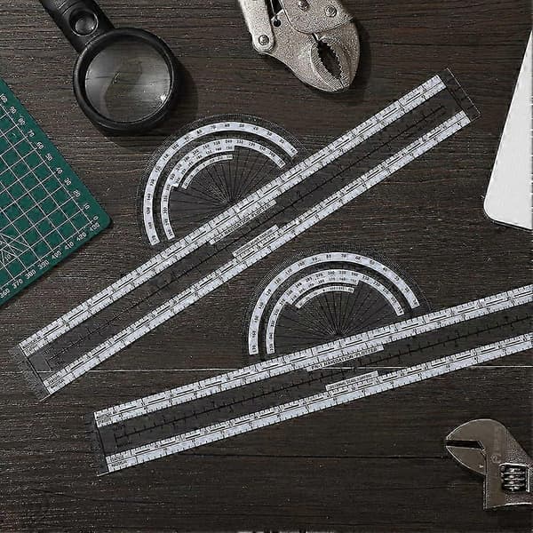 2 stk. plotterplotteværktøj Luftfartsplotter WAC-kort Navigationsplotter Pilottilbehør til Pi Transparent