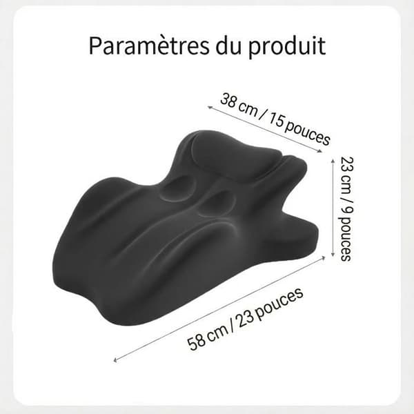 Ergonomic Pillow with Perfect 27° Angle, Multifunctional Memory Foam Wedge Pillow (Black) Noir