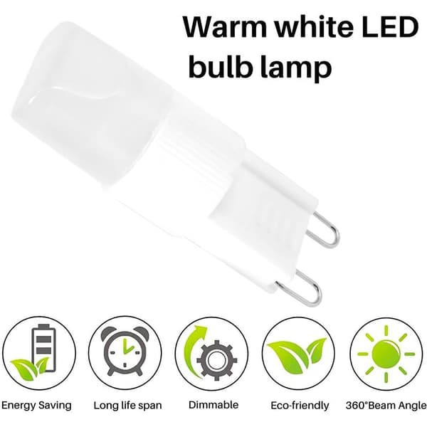 10 stk 1W G9 LED Høyeffektslampe Spotlys Varmhvit AC 220-240V