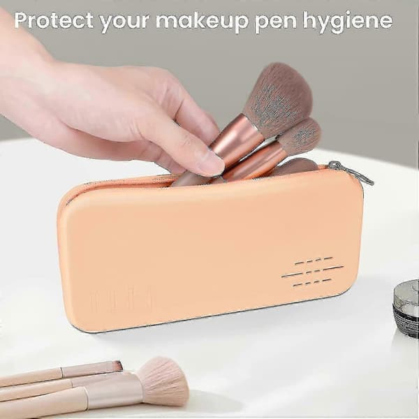 26-27 Silicone Zipper Makeup Brush Case, Portable Cosmetic Bag for Storing Makeup Tools
