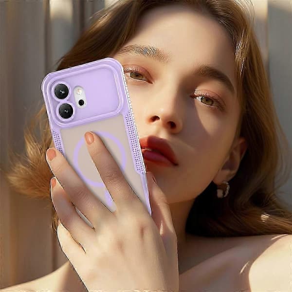Kompatibel med Honor 600 5G Magnetisk deksel TPU + PC Telefonbakside [DB] Purple