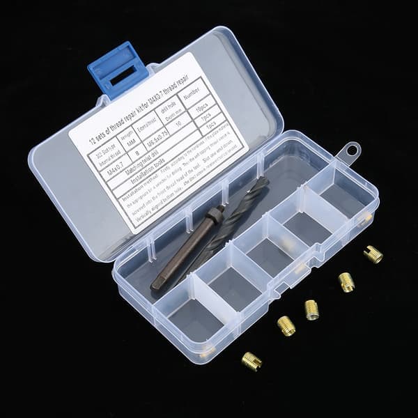 [13]12pcs M4x0.7 Thread Repair Kit Self-Tapping Thread Insert Thread Drill Bit Installation Tool
