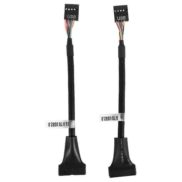 2 stk. USB 3.0 Header til USB 2.0, USB 3.0 til USB 2.0 bundkortadapterkabel, 19-benet USB3.0 han til 9
