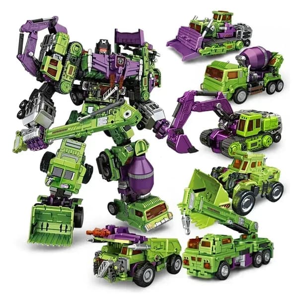 6-i-1 NBK Devastator Legetøjsrobot Bil Actionfigur - Transformerende gravemaskine og mixermodel til børn NBK Yellow NO BOX