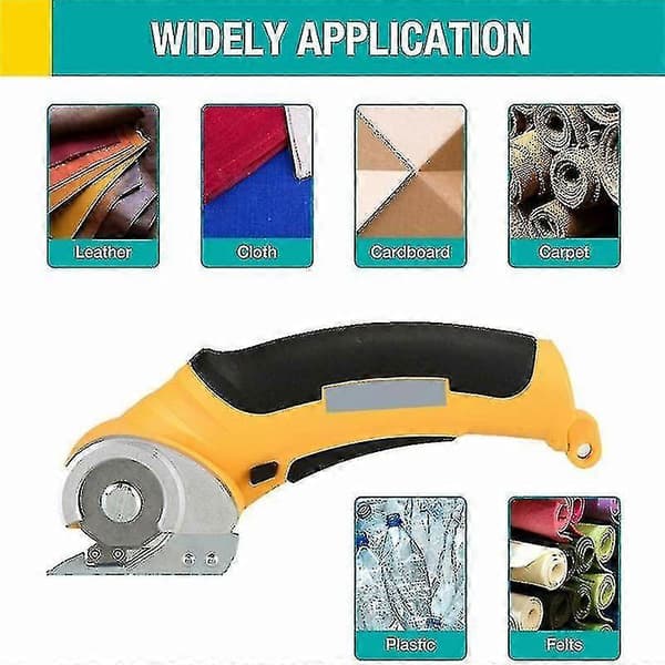 Cordless Electric Scissors Handheld for Fabric Paper Craft Cutting Tool Yellow