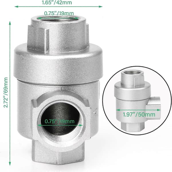 5 x Sølv BQE-04 1/2\" Luft Hurtigutløpsventil Pneumatisk enveis Aluminium