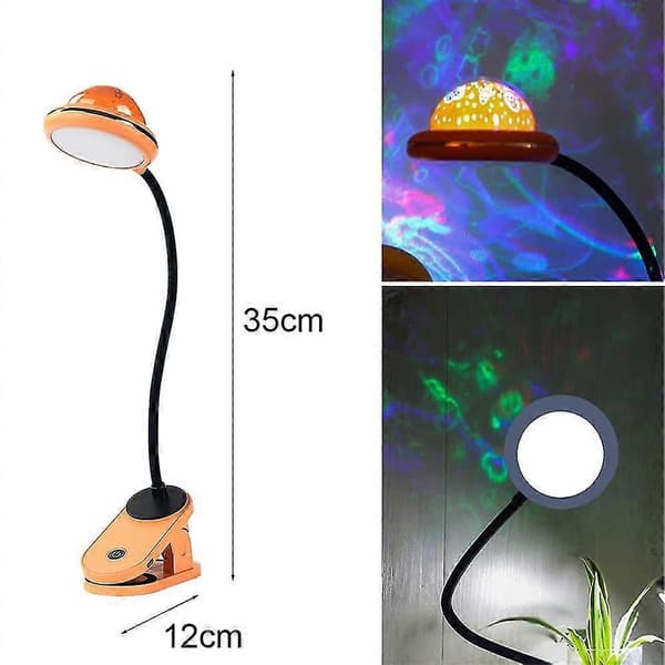 USB-ladattava LED-klipsilukuvalo tähdellä [DB] Orange
