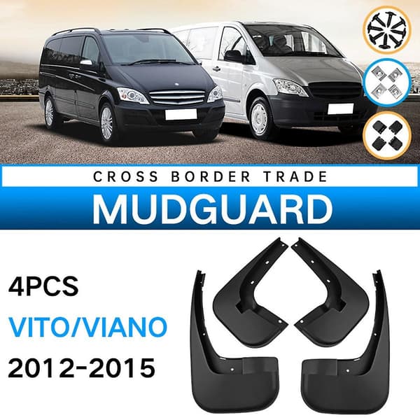 Stænkskærme til bil Viano Vito W639 2012-2015 Stænkskærme Stænklapper Tilbehør~CJY Black