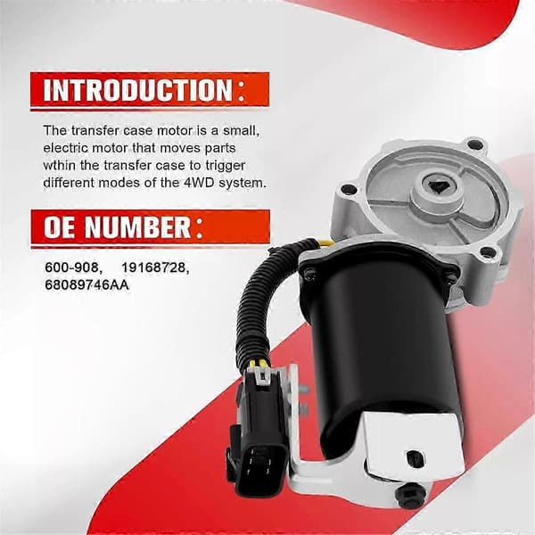 Passer for Dodge Ram Transfer Case Motor 600-908 2011-2018 Black  Silver