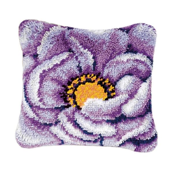 【13】Crochet Hooks Latch Hook Tool Colorful Flower Purple Flower