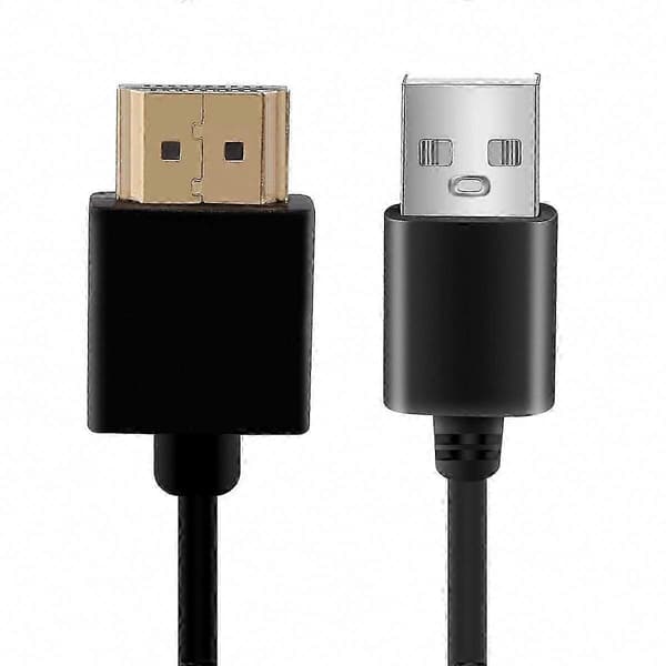 HDMI til USB 2.0 han-adapterkabelopladerkonverter til opladning af enheder black