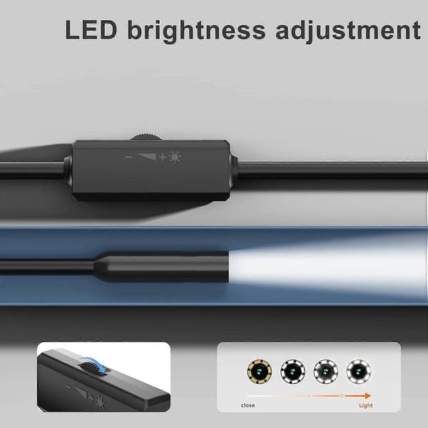 Endoscope for iPhone, ILIHOME Inspection Camera with 5.5mm Lens, 5 Meter Semi-Rigid Cable Borescope IP68 Waterproof
