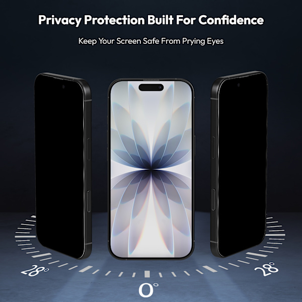 2-Pack iPhone 17 Privacy Screen Protector & 2-Pack Lens Protector - Tempered Glass | [Automatic Installation] - Bubble-Free iPhone 17
