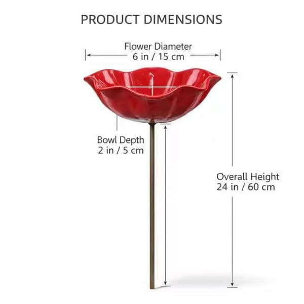 【13】Ceramic Bird Bath with Floral Pattern for Outdoor Use / Bird Water Container for Garden / Bird Bath