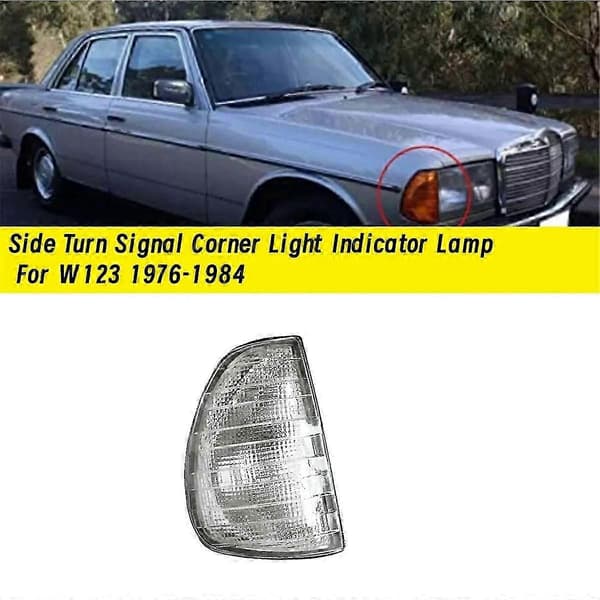 egnet for w123 sidehjørne markeringslys blinklys indikatorlampe 1976-1984 White