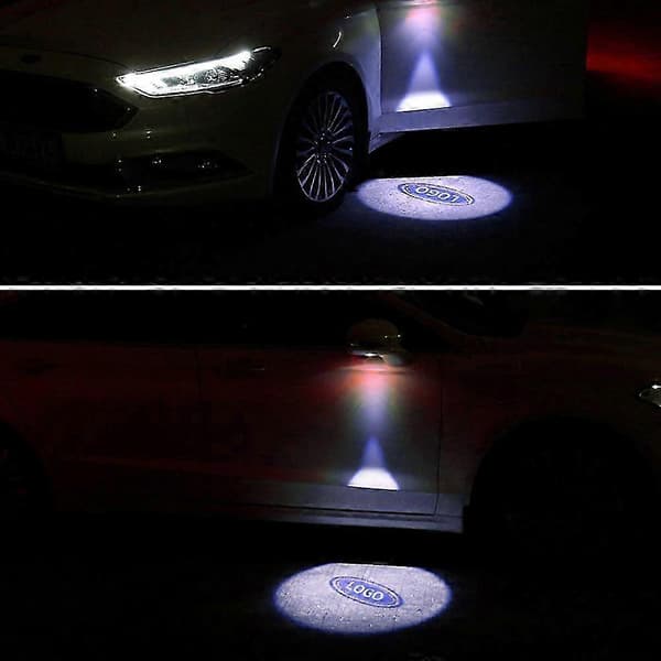 Lämplig för Focus St, 2 st bil sid LED-projektionslampa för backspegel välkomstljus Black  transparent