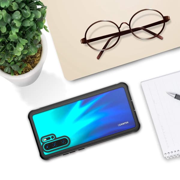 Huawei P30 Pro -kuori näytönsuojalla, musta/harmaa 74