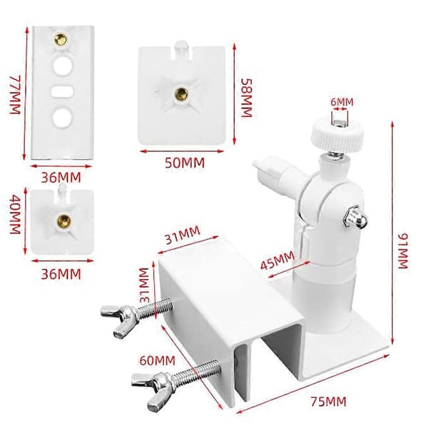 2 stk universell solcellepanel takrennefeste, hvit justerbar aluminiumslegeringsbrakett for sikkerhetskameraer og solcellepaneler White