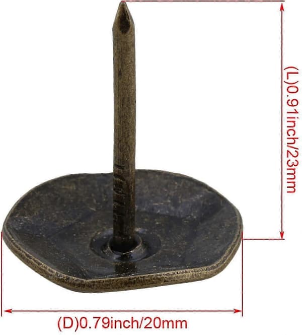 Möbelspik 23 x 20 mm Bronsfärg Förpackning med 50-26