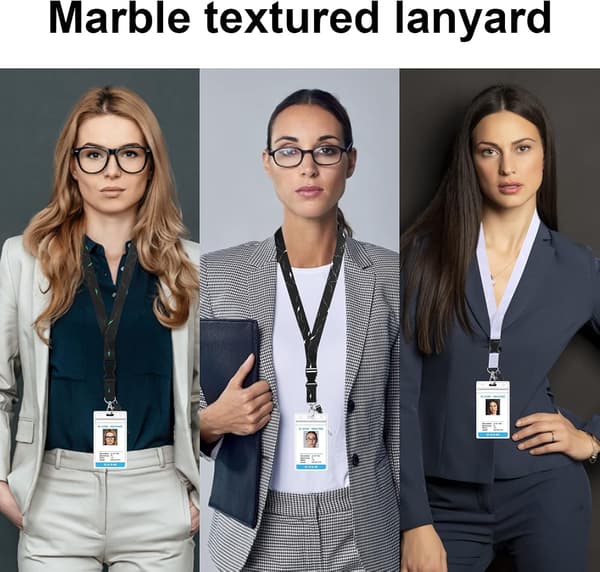 【13】3-pack Lanyard med snabbspänne, Robust Marmor Lanyard